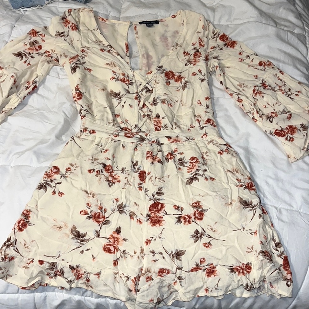 Floral American eagle romper